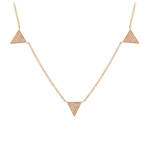 0.21 Ctw Diamond 14k Rose Gold Round Shape Womens Diamond Necklace