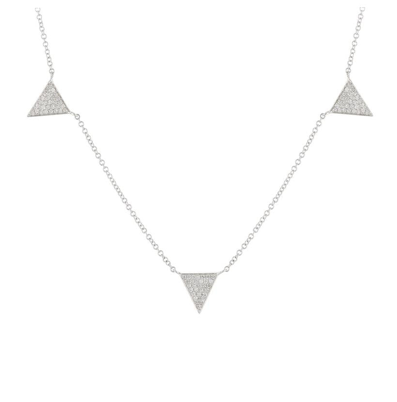 0.23 Ctw Diamond 14k White Gold Round Shape Womens Diamond Necklace