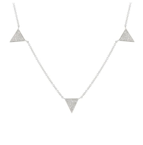 0.23 Ctw Diamond 14k White Gold Round Shape Womens Diamond Necklace