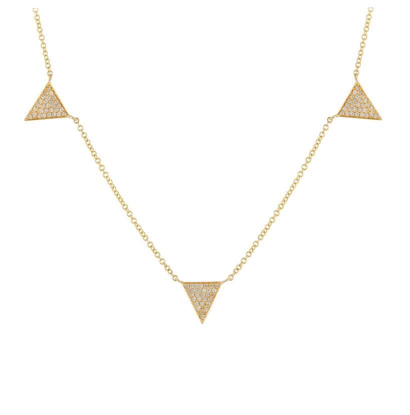 0.24 Ctw Diamond 14k Yellow Gold Round Shape Womens Diamond Necklace