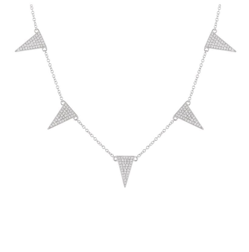 0.39 Ctw Diamond 14k White Gold Round Shape Womens Diamond Necklace