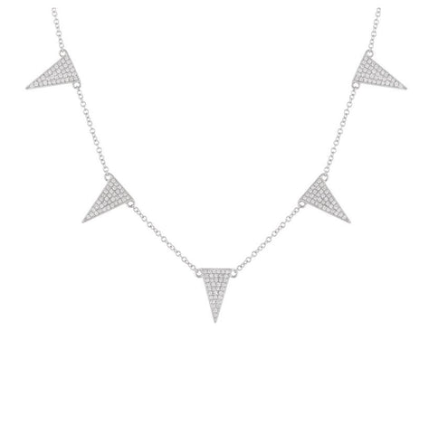 0.39 Ctw Diamond 14k White Gold Round Shape Womens Diamond Necklace