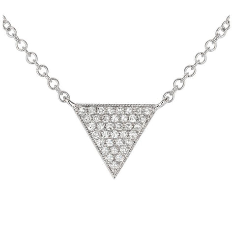 0.08 Ctw Diamond 14k White Gold Round Shape Womens Diamond Necklace