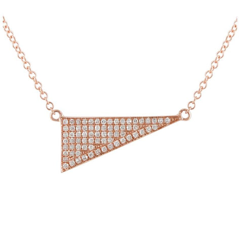 0.15 Ctw Diamond 14k Rose Gold Round Shape Womens Diamond Necklace