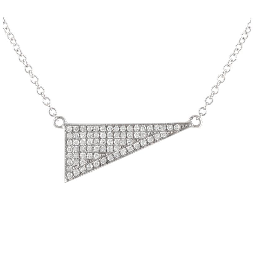 0.17 Ctw Diamond 14k White Gold Round Shape Womens Diamond Necklace