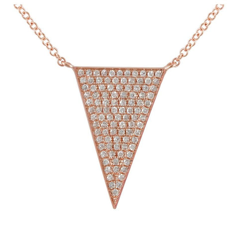 0.24 Ctw Diamond 14k Rose Gold Round Shape Womens Diamond Necklace