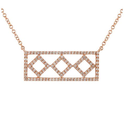 0.29 Ctw Diamond 14k Rose Gold Round Shape Womens Diamond Necklace