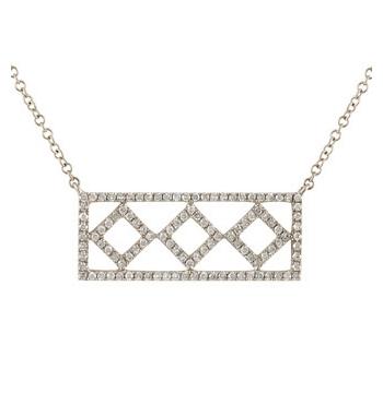 0.29 Ctw Diamond 14k White Gold Round Shape Womens Diamond Necklace