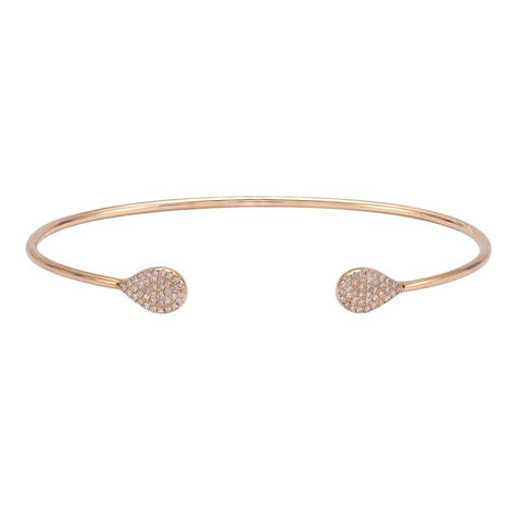 0.2 Ctw Diamond 14k Yellow Gold Round Shape Womens Diamond Bangle Bracelet