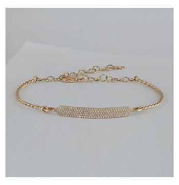 0.37 Ctw Diamond 14k Yellow Gold Round Shape Womens Diamond Bangle Bracelet