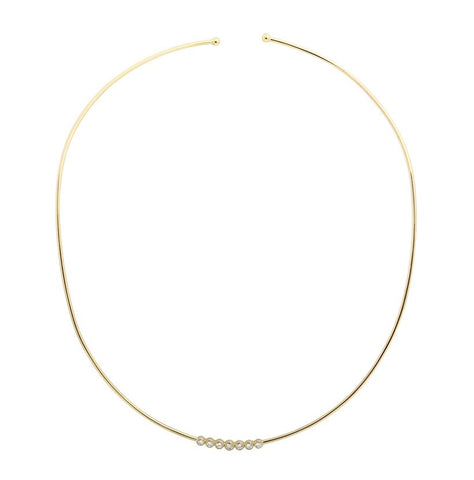 0.35 Ctw Diamond 14k Yellow Gold Round Shape Womens Diamond Necklace