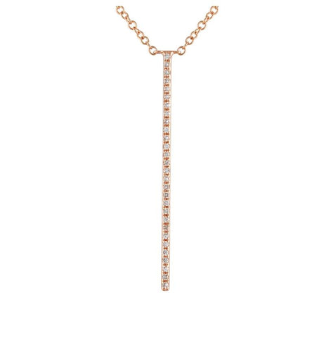 0.08 Ctw Diamond 14k Rose Gold Round Shape Womens Diamond Necklace