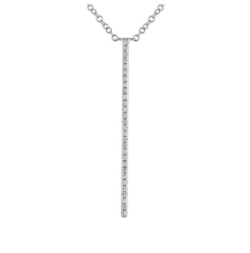 0.08 Ctw Diamond 14k White Gold Round Shape Womens Diamond Necklace