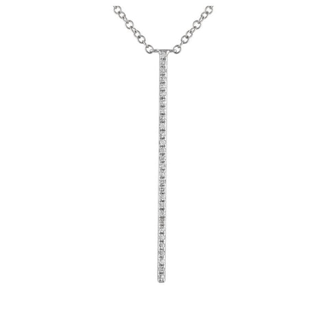 0.08 Ctw Diamond 14k White Gold Round Shape Womens Diamond Necklace