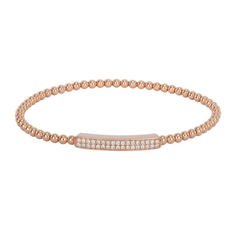 0.3 Ctw Diamond 14k Rose Gold Round Shape Womens Diamond Bangle Bracelet