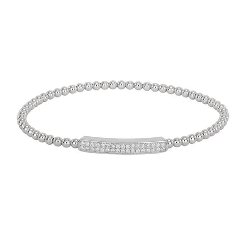 0.31 Ctw Diamond 14k White Gold Round Shape Womens Diamond Bangle Bracelet