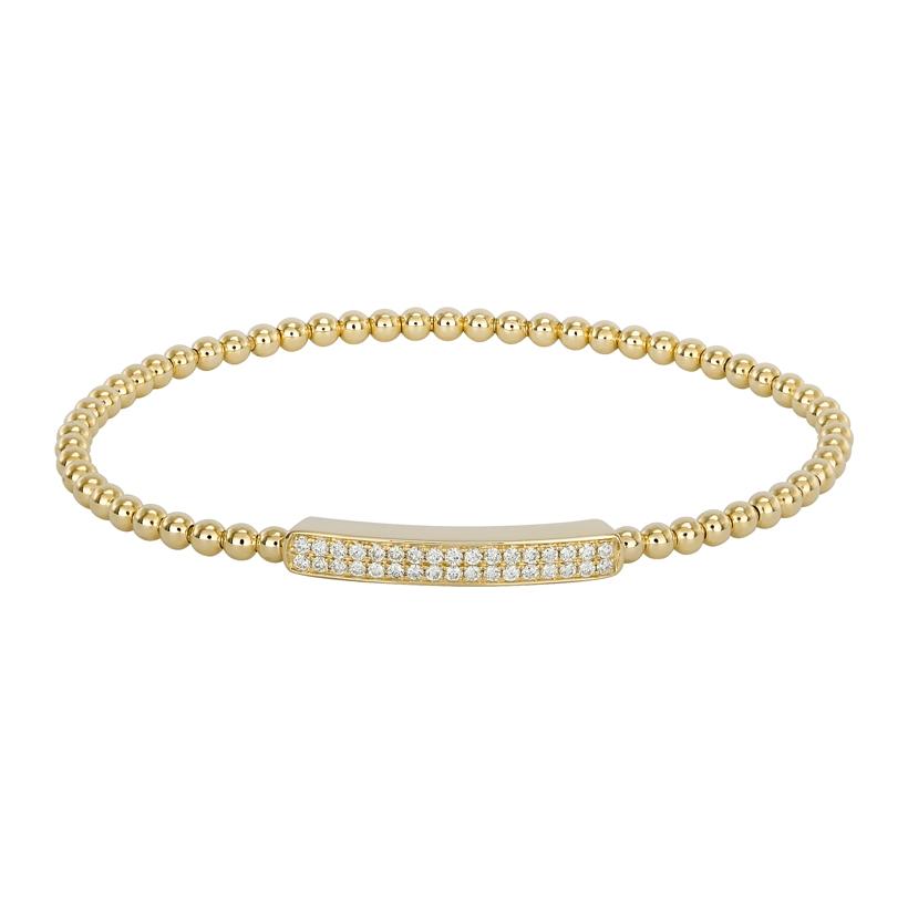 0.3 Ctw Diamond 14k Yellow Gold Round Shape Womens Diamond Bangle Bracelet