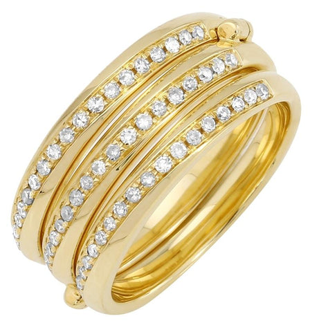 0.33 Ctw Diamond 14k Yellow Gold Round Shape Womens Diamond Ring