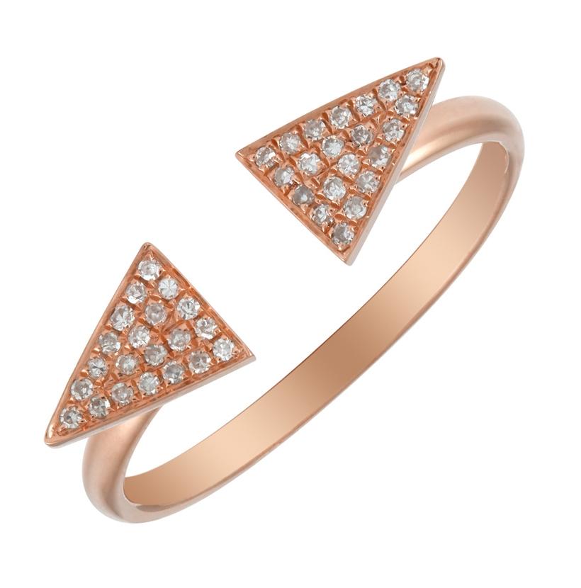 0.08 Ctw Diamond 14k Rose Gold Round Shape Womens Diamond Ring