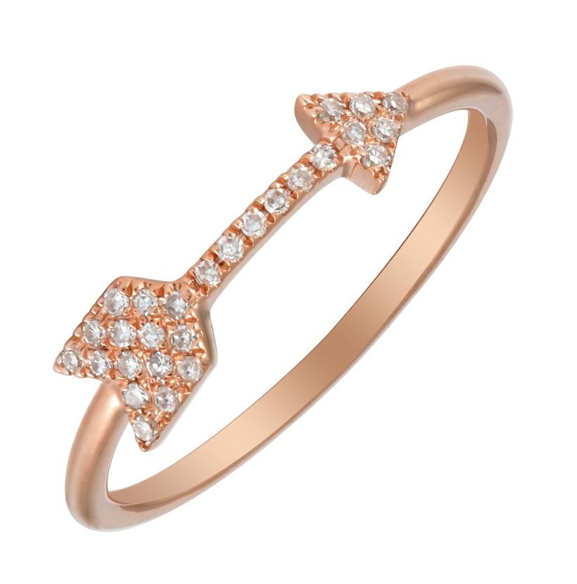 0.09 Ctw Diamond 14k Rose Gold Round Shape Womens Diamond Ring