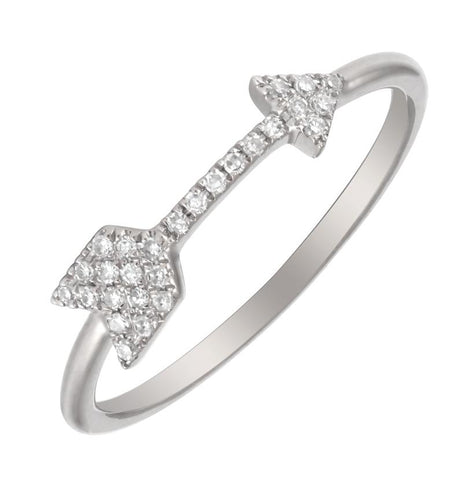 0.09 Ctw Diamond 14k White Gold Round Shape Womens Diamond Ring
