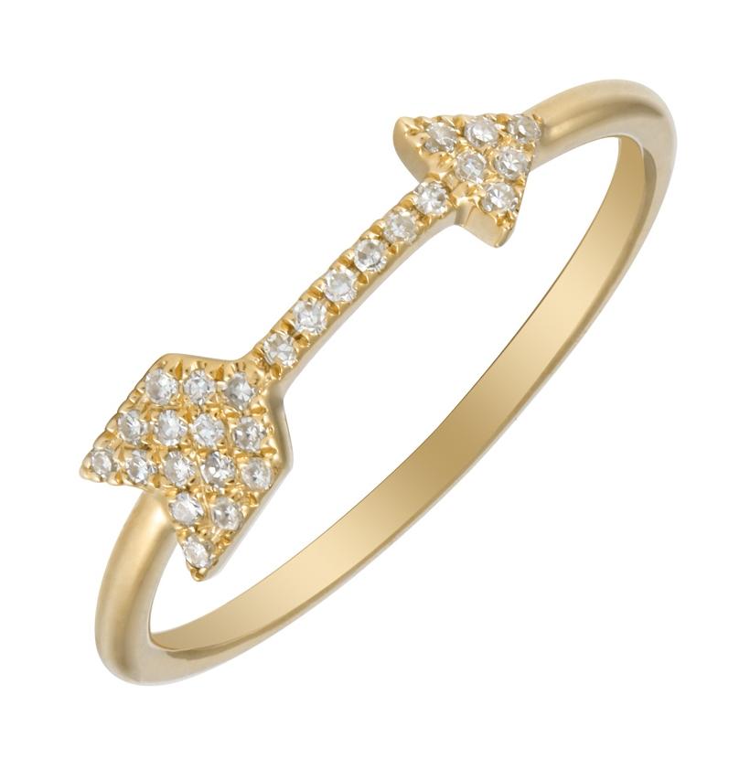 0.09 Ctw Diamond 14k Yellow Gold Round Shape Womens Diamond Ring