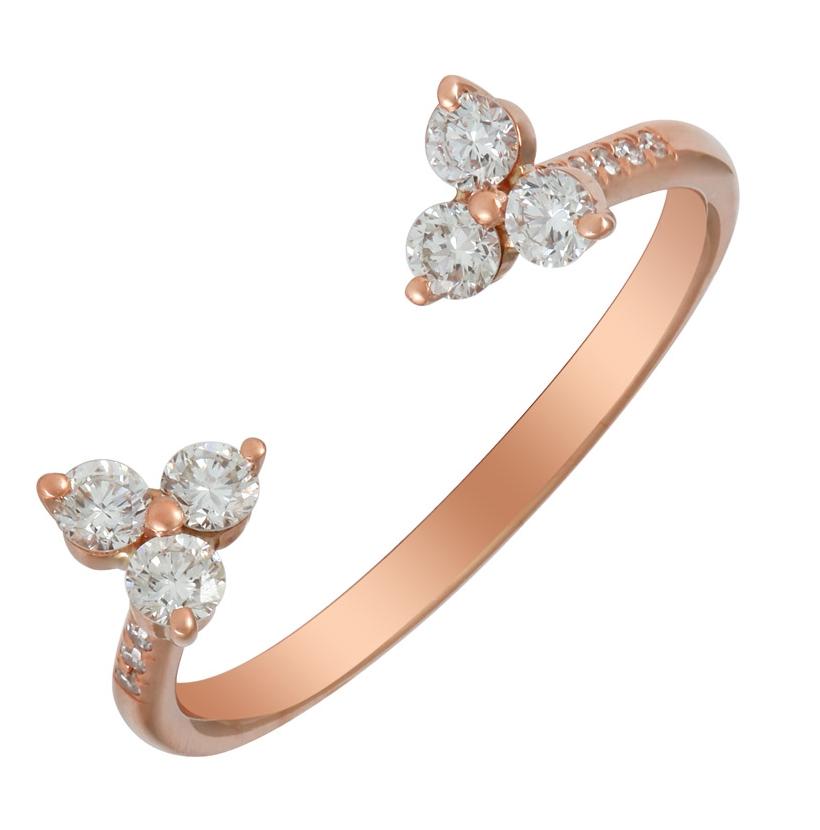 0.35 Ctw Diamond 14k Rose Gold Round Shape Womens Diamond Ring