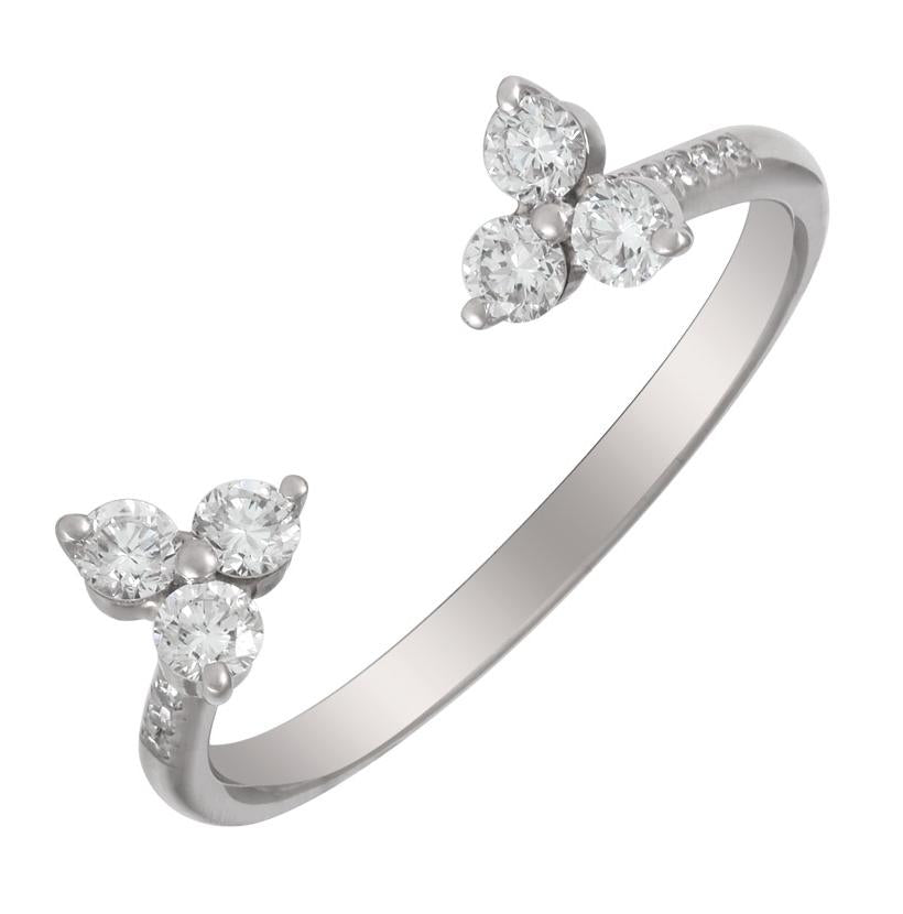 0.36 Ctw Diamond 14k White Gold Round Shape Womens Diamond Ring