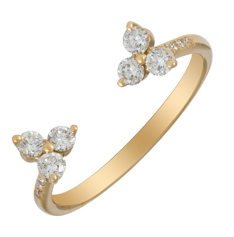 0.36 Ctw Diamond 14k Yellow Gold Round Shape Womens Diamond Ring