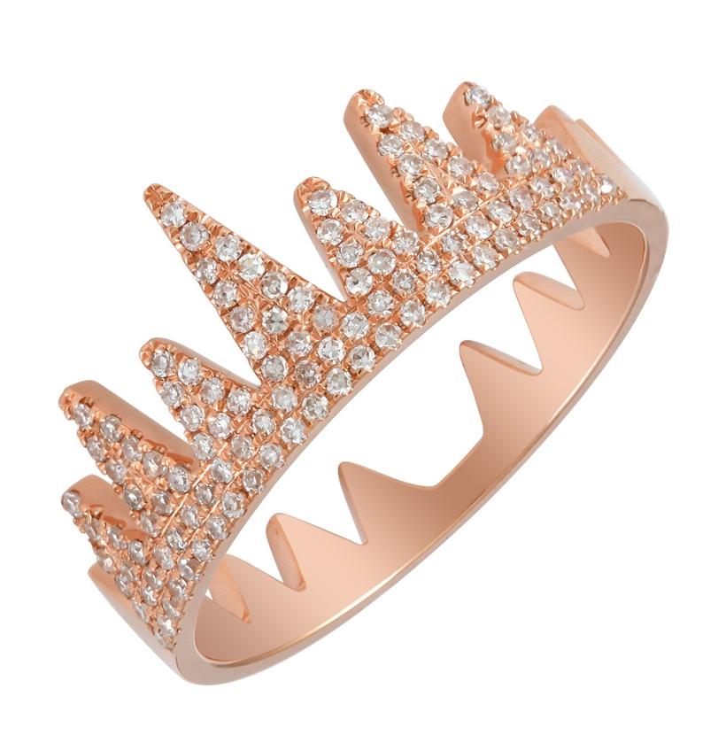 0.26 Ctw Diamond 14k Rose Gold Round Shape Womens Diamond Ring