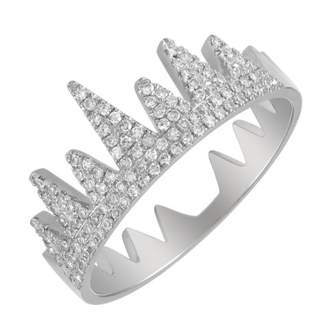 0.26 Ctw Diamond 14k White Gold Round Shape Womens Diamond Ring