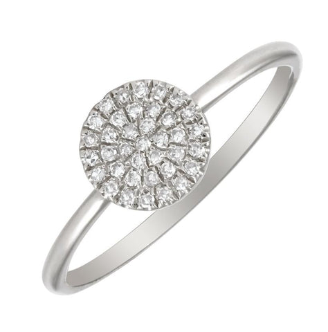 0.11 Ctw Diamond 14k White Gold Round Shape Womens Diamond Ring