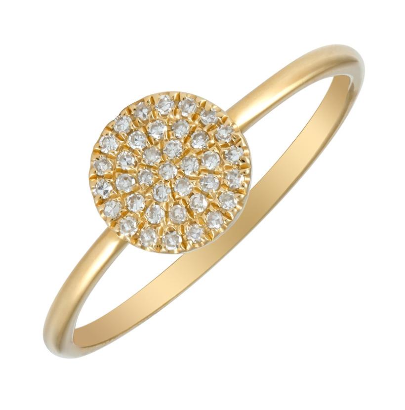 0.11 Ctw Diamond 14k Yellow Gold Round Shape Womens Diamond Ring