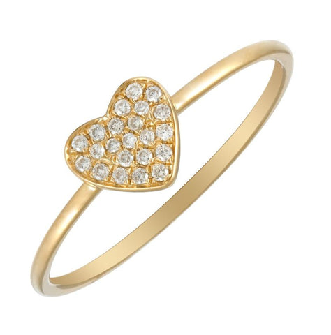 0.08 Ctw Diamond 14k Yellow Gold Round Shape Womens Diamond Ring