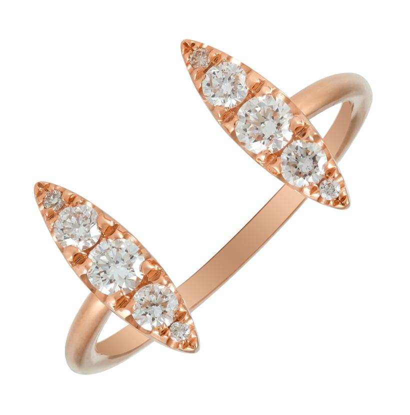 0.35 Ctw Diamond 14k Rose Gold Round Shape Womens Diamond Ring