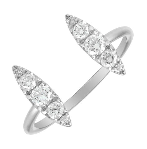 0.34 Ctw Diamond 14k White Gold Round Shape Womens Diamond Ring