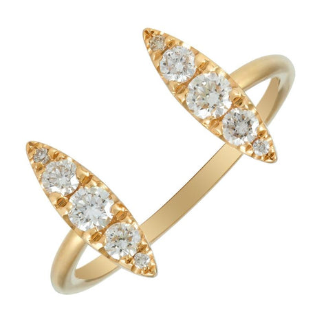 0.36 Ctw Diamond 14k Yellow Gold Round Shape Womens Diamond Ring