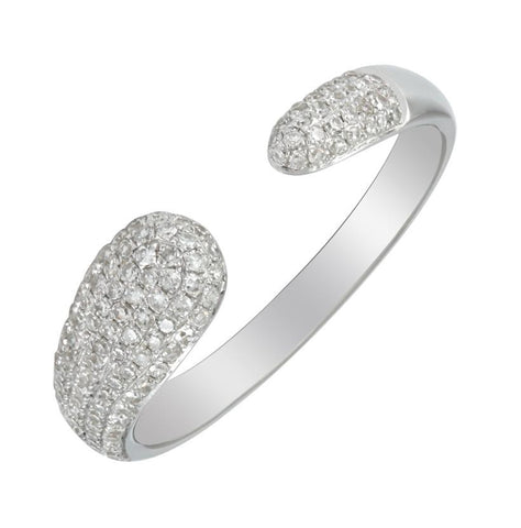 0.34 Ctw Diamond 14k White Gold Round Shape Womens Diamond Ring
