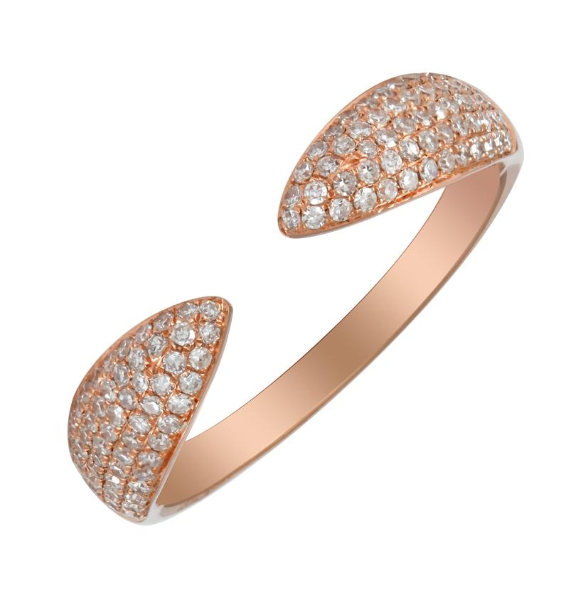 0.34 Ctw Diamond 14k Rose Gold Round Shape Womens Diamond Ring