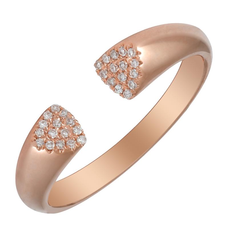 0.07 Ctw Diamond 14k Rose Gold Round Shape Womens Diamond Ring