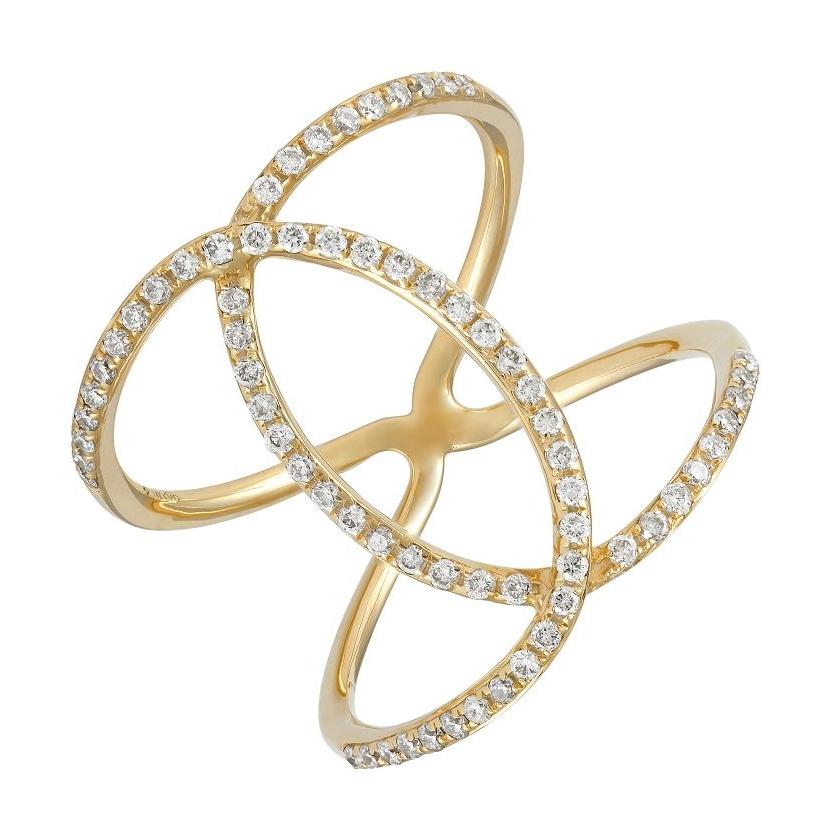 0.4 Ctw Diamond 14k Yellow Gold Round Shape Womens Diamond Ring