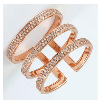 0.46 Ctw Diamond 14k Rose Gold Round Shape Womens Diamond Ring
