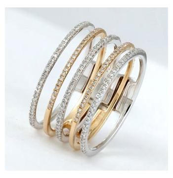 0.37 Ctw Diamond 14k Two Tone Gold Round Shape Womens Diamond Ring