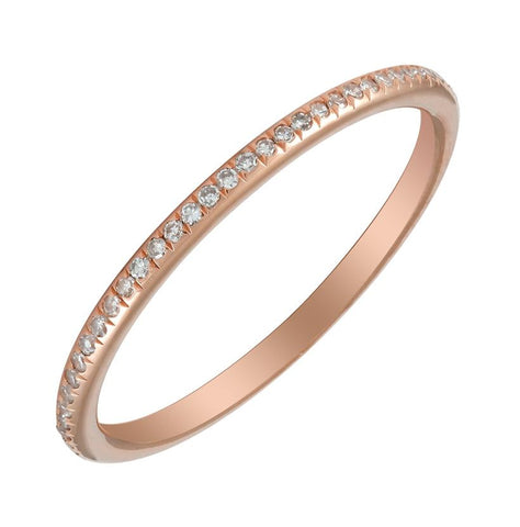 0.18 Ctw Diamond 14k Rose Gold Round Shape Womens Diamond Ring