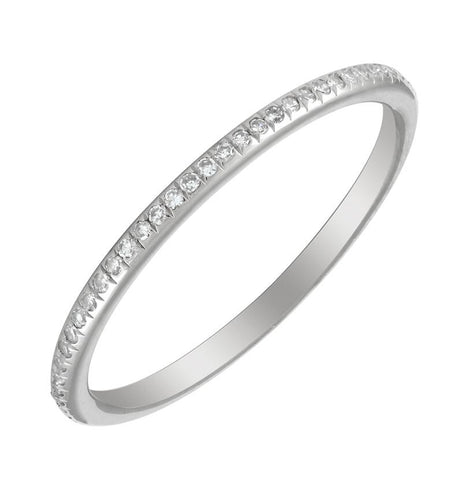 0.18 Ctw Diamond 14k White Gold Round Shape Womens Diamond Ring