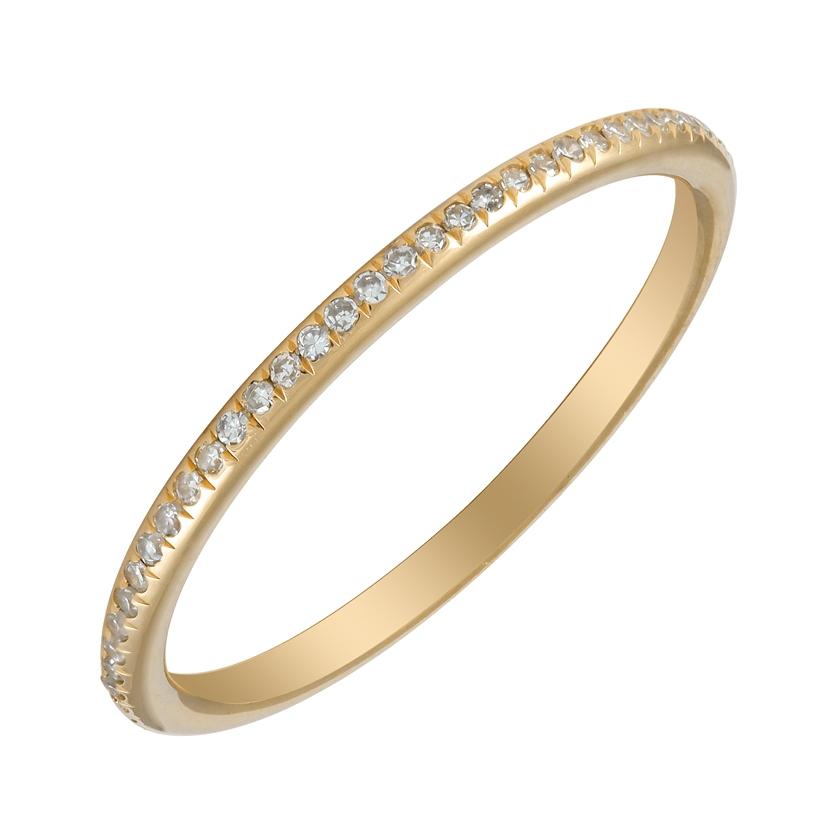 0.18 Ctw Diamond 14k Yellow Gold Round Shape Womens Diamond Ring
