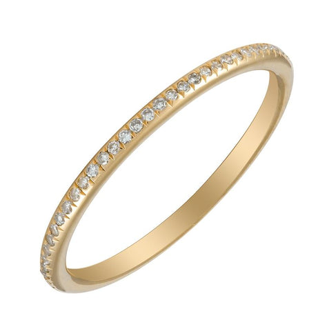 0.18 Ctw Diamond 14k Yellow Gold Round Shape Womens Diamond Ring