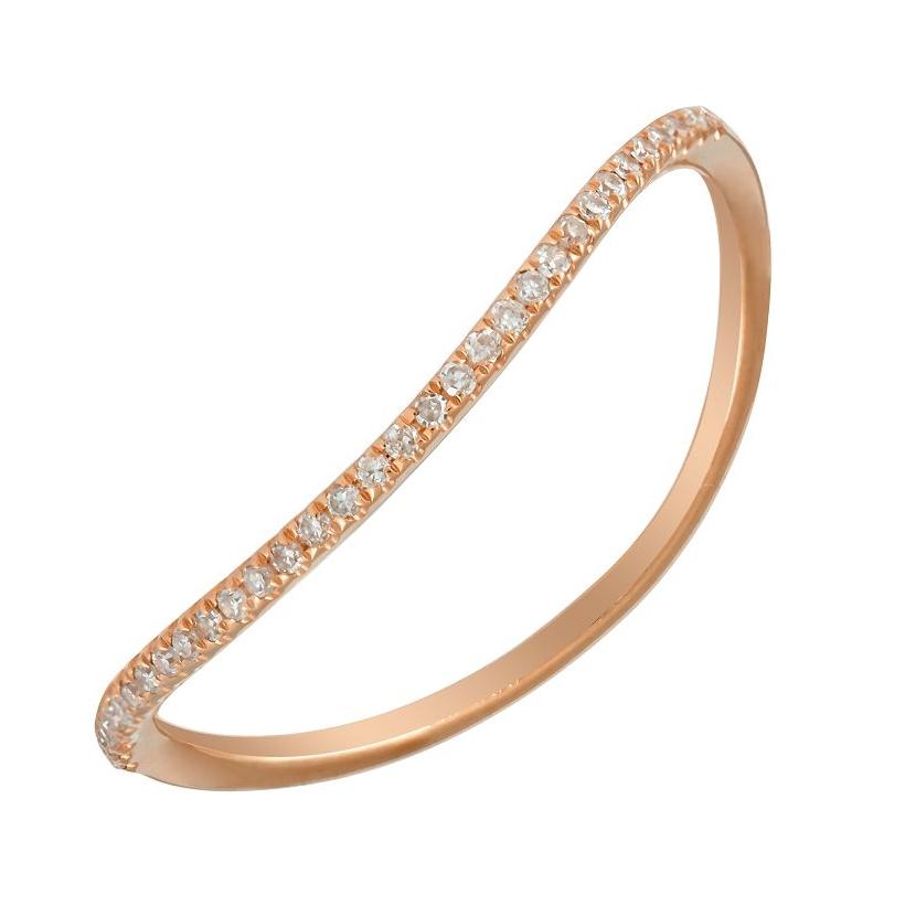 0.07 Ctw Diamond 14k Rose Gold Round Shape Womens Diamond Ring