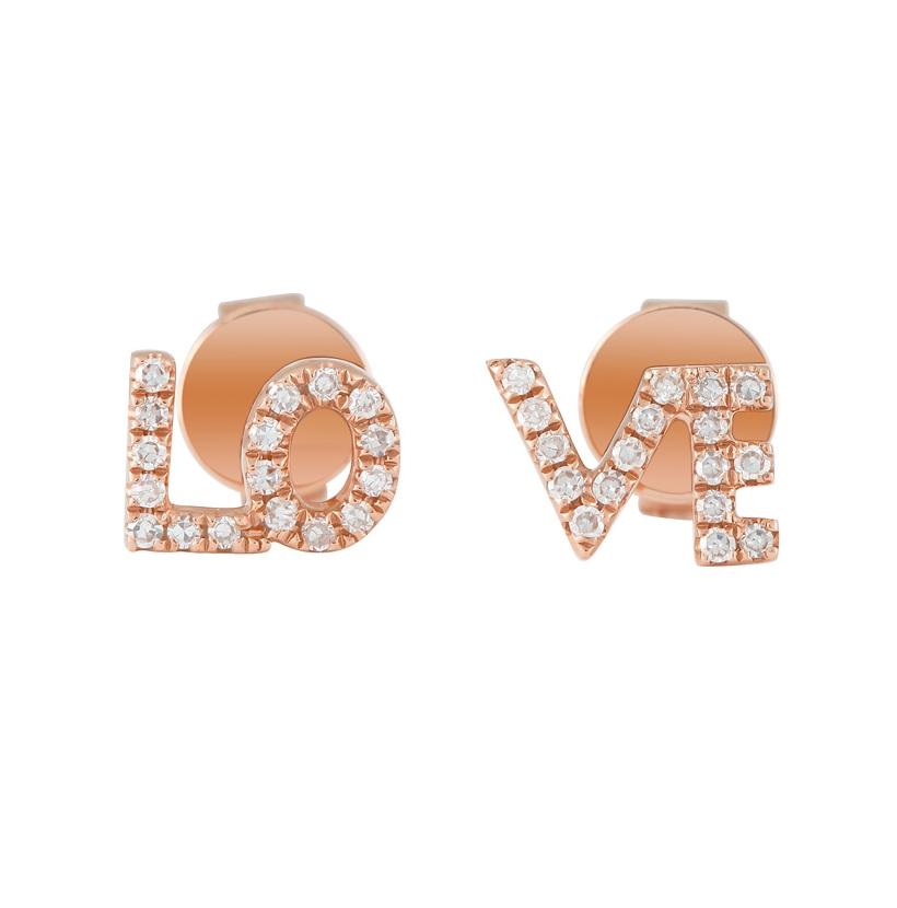 0.1 Ctw Diamond 14k Rose Gold Womens Diamond Earrings