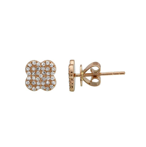 0.2 Ctw Diamond 14k Rose Gold Round Shape Womens Diamond Earrings